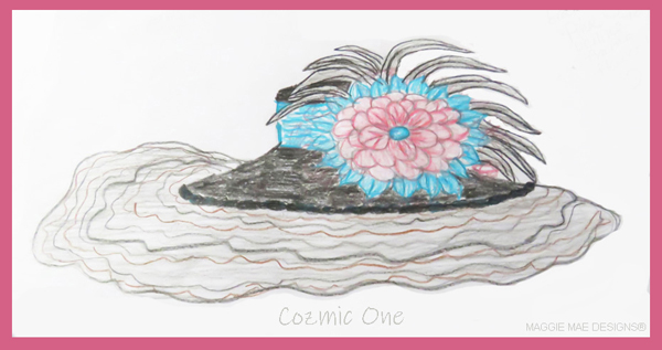 A sketch of the "Cozmic One" hat for "Hats off to the Horses" 2026