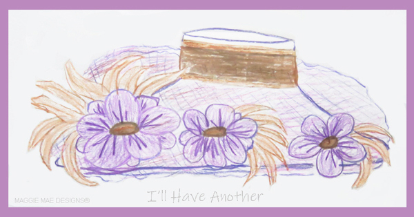 Sketch of the "I'll Have Another" hat design